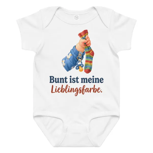 Produktfoto: Baby-Body „Bunt ist meine Lieblingsfarbe.“