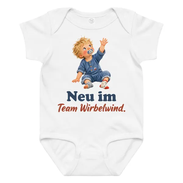 Produktfoto: Baby-Body „Neu im Team Wirbelwind.“