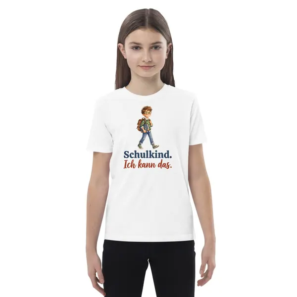 Produktfoto: Bio-Kindershirt „Schulkind. Ich kann das.“