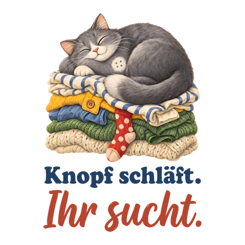 Motiv „Knopf schläft. Ihr sucht.“